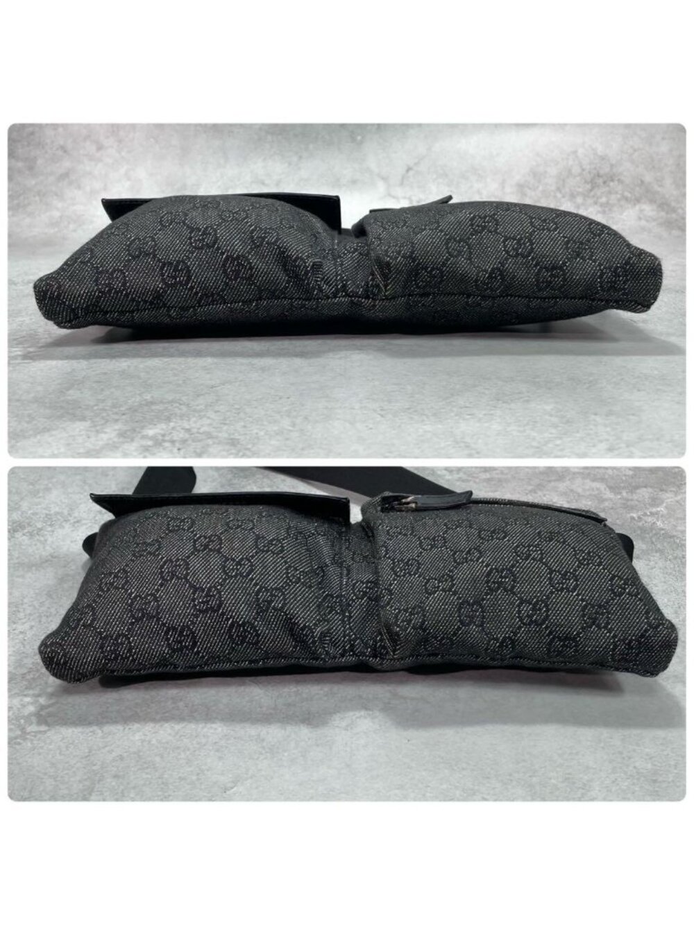 Gucci GG Belt Bag Shoulder Black Leather Canvas - Picture 8 of 10